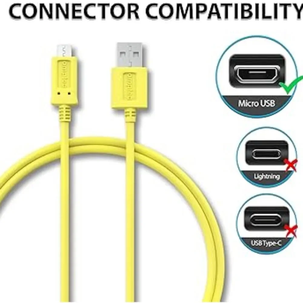 EGTech NWT 9 Foot Yellow Silicone USB to Micro Charging Chord